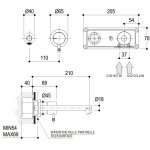 Ritmonio Diametro35 Bateria umywalkowa ścienna podtynkowa chrom E0BA0117S/P