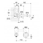 Ritmonio Diametro35 Bateria umywalkowa ścienna podtynkowa chrom E0BA0440SPSXCRL