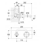 Ritmonio Diametro35 Bateria umywalkowa ścienna podtynkowa chrom E0BA0441SXCRL