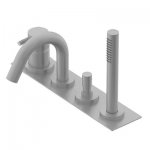 Ritmonio Diametro35 Bateria wannowa na brzeg wanny 4-otworowa stal nierdzewna E0BA0432INOX