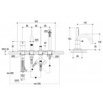 Ritmonio Diametro35 Bateria wannowa na brzeg wanny 4-otworowa stal nierdzewna E0BA0432INOX