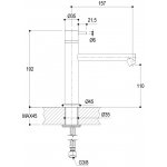 Ritmonio Diametro35 Bateria umywalkowa 1-otworowa stal nierdzewna E0BA0124DINOX
