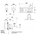 Ritmonio Diametro35 Bateria umywalkowa ścienna podtynkowa stal nierdzewna E0BA0116SPC