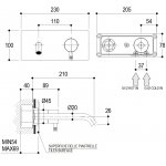Ritmonio Diametro35 Bateria umywalkowa ścienna podtynkowa stal nierdzewna E0BA0117C