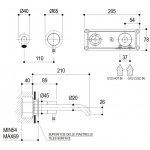Ritmonio Diametro35 Bateria umywalkowa ścienna podtynkowa stal nierdzewna E0BA0117SPC