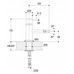 Ritmonio Diametro35 Bateria Bidetowa 1-otworowa stal nierdzewna E0BA0122DINOX