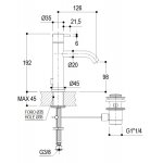 Ritmonio Diametro35 Bateria umywalkowa 1-otworowa z korkiem automatycznym chrom E0BA0121CLCRL