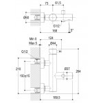 Ritmonio Diametro35 Bateria wannowo-natryskowa ścienna chrom E0BA0138CRL
