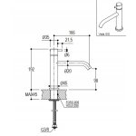   Ritmonio Diametro35 Bateria umywalkowa 1-otworowa czarny chrom E0BA0124CLCRB