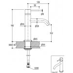 Ritmonio Diametro35 Bateria umywalkowa 1-otworowa stal nierdzewna E0BA0123CSINOX