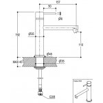 Ritmonio Diametro35 Bateria umywalkowa 1-otworowa stal nierdzewna E0BA0124DSINOX
