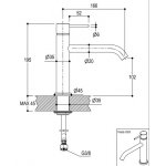 Ritmonio Diametro35 Bateria umywalkowa 1-otworowa stal nierdzewna E0BA0124CSINOX