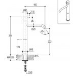 Ritmonio Diametro35 Bateria umywalkowa 1-otworowa wysoka stal nierdzewna E0BA0129CINOX
