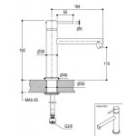 Ritmonio Diametro35 Bateria umywalkowa 1-otworowa chrom E0BA0124SCRL