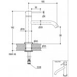Ritmonio Diametro35 Bateria umywalkowa 1-otworowa chrom E0BA0124CSCRL