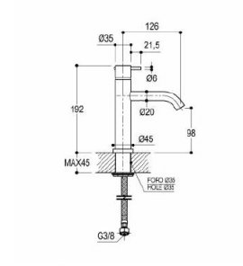      Ritmonio Diametro35 Bateria umywalkowa 1-otworowa czarny chrom E0BA0123CLCRB WYPRZEDAŻ MAGAZYNOWA!!
