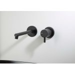    Ritmonio Diametro35 Bateria umywalkowa ścienna podtynkowa czarna E0BA0117S/PC04