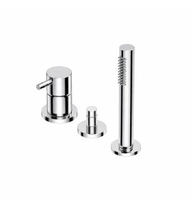 Ritmonio Diametro35 Bateria wannowa na brzeg wanny 3-otworowa chrom E0BA0431S/PCRL