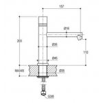 Ritmonio Diametro35 Concrete Bateria umywalkowa 1-otworowa stal nierdzewna E0BA0124DINOX