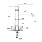 Ritmonio Diametro35 Concrete Bateria umywalkowa 1-otworowa stal nierdzewna E0BA0124CINOX