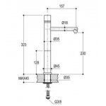 Ritmonio Diametro35 Concrete Bateria umywalkowa 1-otworowa stal nierdzewna E0BA0129DINOX