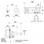 Ritmonio Diametro35 Concrete Bateria umywalkowa ścienna podtynkowa stal nierdzewna E0BA0116SPDINOX