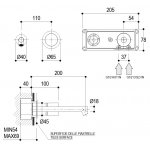 Ritmonio Diametro35 Concrete Bateria umywalkowa ścienna podtynkowa stal nierdzewna E0BA0117SPDINOX