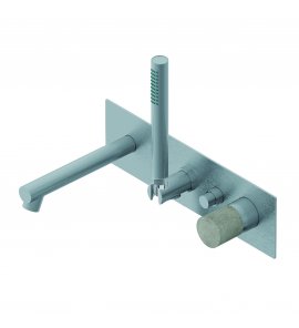 Ritmonio Diametro35 Concrete Bateria wannowo-prysznicowa podtynkowa z słuchawką stal nierdzewna E0BA0438DFINOX