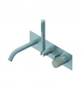 Ritmonio Diametro35 Concrete Bateria wannowo-prysznicowa podtynkowa z słuchawką stal nierdzewna E0BA0438CFINOX