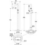 Ritmonio Diametro35 Concrete Bateria wannowa wolnostojąca stal nierdzewna E0BA0475FINOX
