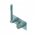 Ritmonio Diametro35 Concrete Bateria wannowo-prysznicowa z słuchawką podtynkowa stal nierdzewna E0BA0436FINOX