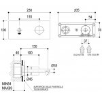 Ritmonio Diametro35 Conrete Bateria umywalkowa ścienna podtynkowa stal nierdzewna E0BA0116DINOX
