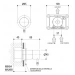 Ritmonio Diametro35 Mieszacz natryskowy/umywalkowy podtynkowy stal nierdzewna E0BA0144S/PINOX