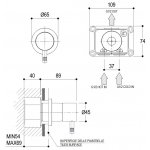 Ritmonio Diametro35 Mieszacz natryskowy/umywalkowy podtynkowy chrom E0BA0144S/PCRL
