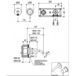 Ritmonio Diametro35 S Bateria umywalkowa podtynkowa kpl. wylewka 13 cm element zewnętrzny champagne PR52AL201CHX