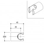   Ritmonio Diametro35 Uchwyt do słuchawki stal nierdzewna E0BA0162INOX W MAGAZYNIE!!