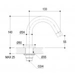 Ritmonio Diametro35 Wylewka wannowa chrom E0BA0177H1CRL