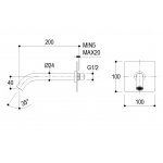 Ritmonio Diametro35 Wylewka wannowa ścienna chrom E0BA0155H2CCRL
