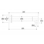 Ritmonio Diametro35 Wylewka wannowa ścienna chrom E0BA0155CRL