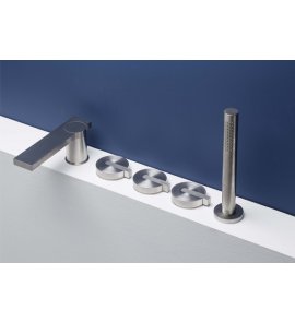 Ritmonio DOT316 Bateria wannowo-prysznicowa 5-otworowa stal nierdzewna PR50EJ201INOX