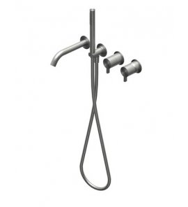 Ritmonio DOT316 Round Bateria wannowo-prysznicowa z przełącznikiem podtynkowa stal nierdzewna PR50EC203INOX