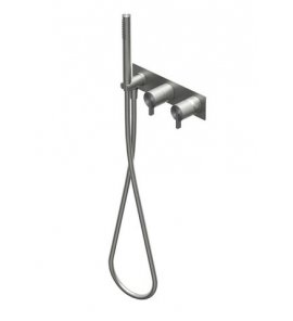 Ritmonio DOT316 Round Bateria wannowo-prysznicowa podtynkowa stal nierdzewna PR50GG102INOX