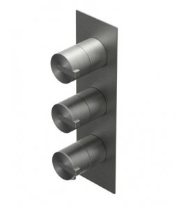 Ritmonio DOT316 Round Bateria wannowo-prysznicowa termostatyczna podtynkowa czarna stal nierdzewna PR50HE101IBX