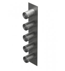 Ritmonio DOT316 Round Bateria wannowo-prysznicowa termostatyczna podtynkowa czarna stal nierdzewna PR50HJ101IBX