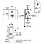   Ritmonio Haptic/Taormina Bateria wannowo-prysznicowa podtynkowa element zewnętrzny szczotkowany PR43GN101IX
