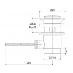 Ritmonio Korek Umywalkowy chrom RCMB008CRL