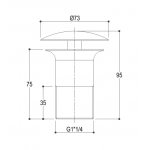 Ritmonio Korek Umywalkowy chrom RCMB030H2CRL