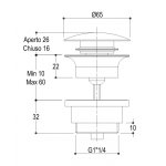 Ritmonio Korek Umywalkowy chrom E0BA0176S/FCRL