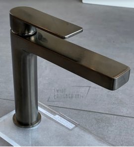   Ritmonio Pois Bateria umywalkowa 1-otworowa z korkiem automatycznym czarny chrom szczotkowany PR31AA101BLX