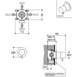 Ritmonio Przełącznik 3-drożny podtynkowy stal nierdzewna E0BA0224ESPINOX